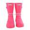 Cute pink fashionable woman half rain boots with buckle