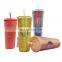 Wholesale Double Wall Studded Matte Plastic Tumbler Studded Tumbler Cups with Lid