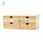 Bamboo Desk Organizer - Mini Bamboo Desk Drawer Tabletop Cosmetic Storage Organization for Office or Home (4 Drawer)