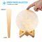 Dimmable Touch Control Brightness Wooden Stand Electric 3D Print Full 16 Colors Lamp Moon Lamp