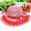 Double lace sun hat for kids cotton children sun visor hat shading straw hat 6colors available