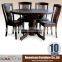 Round rubber wood dining table with 4 seaters