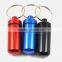 7 Color Option 48mm x 17mm Aluminum Pill Box Case Bottle Holder Container Keychain