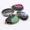 JF6901 Fashion beautiful crystal paved 2 double colours agate slice pendants