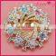 Colorful rhinestone eight flower bulk brooch WBR-1564