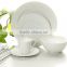 2015 hotsale new shape new design white porcelain embossed dinner set
