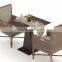 Modern two seater table and chair rattan dining set