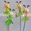 4 inch Plastic Cartoon Ant on Leaves Garden Ornaments, Ant Animal Toy, Cheap Wholesale China Toy