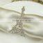 fashionable Eiffel Tower shape metal alloy crystal napkin rings