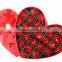 2016 customized various color heart shaped cardboard candy chocolate box with ribbon