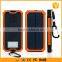 High Capacity Waterproof Solar Power Bank Charger 12000mah With Led Light