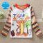 (T2115) Neat 2-6Y child clothes stripe tshirts long sleeve character cartoon printed toddler t shirts for boy