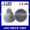 12V MR16 led 3w plastic bulb high quality