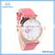 Square shaped waterproof women's leather watches