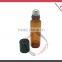5 ml Amber Glass Vials with Metals Roll-ons and Black Caps