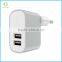 Wholesale Travel AC Adapter 2.4A EU/UK Plug Dual USB Wall Charger