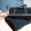 black polar fleece travel blanket with antipilling nylon handle