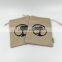 Custom Natural Color Jute Gift Drawstring Bag