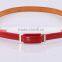 kore style new fashion ladies and women light color patent leather slim waist belt without needle buckle