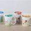 ceramic 2 layers mug with flower logo coffee cup
