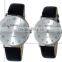 Gift cheap leather couple wrist quartz watches for promotional