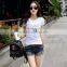 Fashion 100% cotton white women short-sleeved T-shirts only 1600PCS