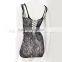 Plunging neck and strappy Jasmine pattern sexy night sleeping dress