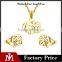 Fashion Mens Stainless Steel Animal Earring Hollow Elephant Pendant Necklace Jewelry Set