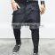 Double-layered Mix Drop Crotch Baggy Pants (LOTG079)