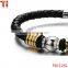 Braided Black Rubber Mens Bracelet with Locking Stainless Steel Clasp