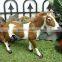 Brown White Standing Horse Realistic Replica Figurine Furry Animal Racing Pony