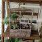 Garden decorative rectangular wood flower planter with handle