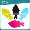 Toprank Hot Sale Kitchenware 1.8mm Thickness Colorful Durable Non-slip Fish Shape Cutting Board Mat Set PP Chopping Board