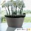 small round outdoor flower pot