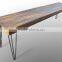 China supply low price cost iron black office furniture table with metal hairpin legs