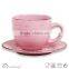 8oz Handpainted White Cup and Saucer