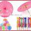 Flower Panited Chinese Silk Bamboo Parasol