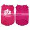 Cute Summer Small Dog Cat Pet Soft Vest Princess Crown Pattern Apparel Costumes T shirt Pet Dog Summer Breathable Clothes