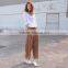 Wholesale plain cotton curved white long sleeve t shirt women