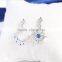 Star and Moon Shape Girl 925 Silver Earring, CZ Zircon Earring Jewelry, Earring Silver 925