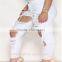 2016 Women Pants Ladies Casual White and Black With Waist-length Ripped Distressed Female Jeans