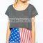 OEM Design Womens Plain Dark Grey Loose Fit Crop Top 100% Cotton Blank Cropped Short Sleeve T Shirt Wholesale