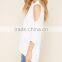 contemporary open-shoulder white loose fit casual shirts women