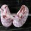 pink baby/infant/ Toddlers chevron crib shoes with ribbon bow