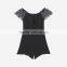 2017 OEM women sexy off-shoulder lace neckline and sleeves playsuit
