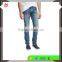 Distressed Slim-Fit Denim Jeans knee hole jeans blue rock denim pants