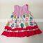 Smocked children clothing wholesale Easter baby girls outfits with cute eggs M7031002