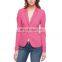 CHEFON New lapel collar long sleeves single button closure polished blazer