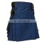 Ladies / Girl Navy Blue Fashion Kilt Adjustable with Leather Straps