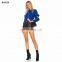 China Factory OEM Women Ruffle Sleeves Knit Acrylic Blend Sweater